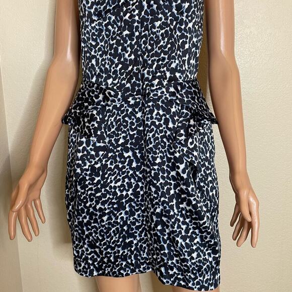 BCBG GENERATION Cheeta Print Cocktail mini Dress BLACK, blue, white SZ 4 in EUC - Picture 13 of 14